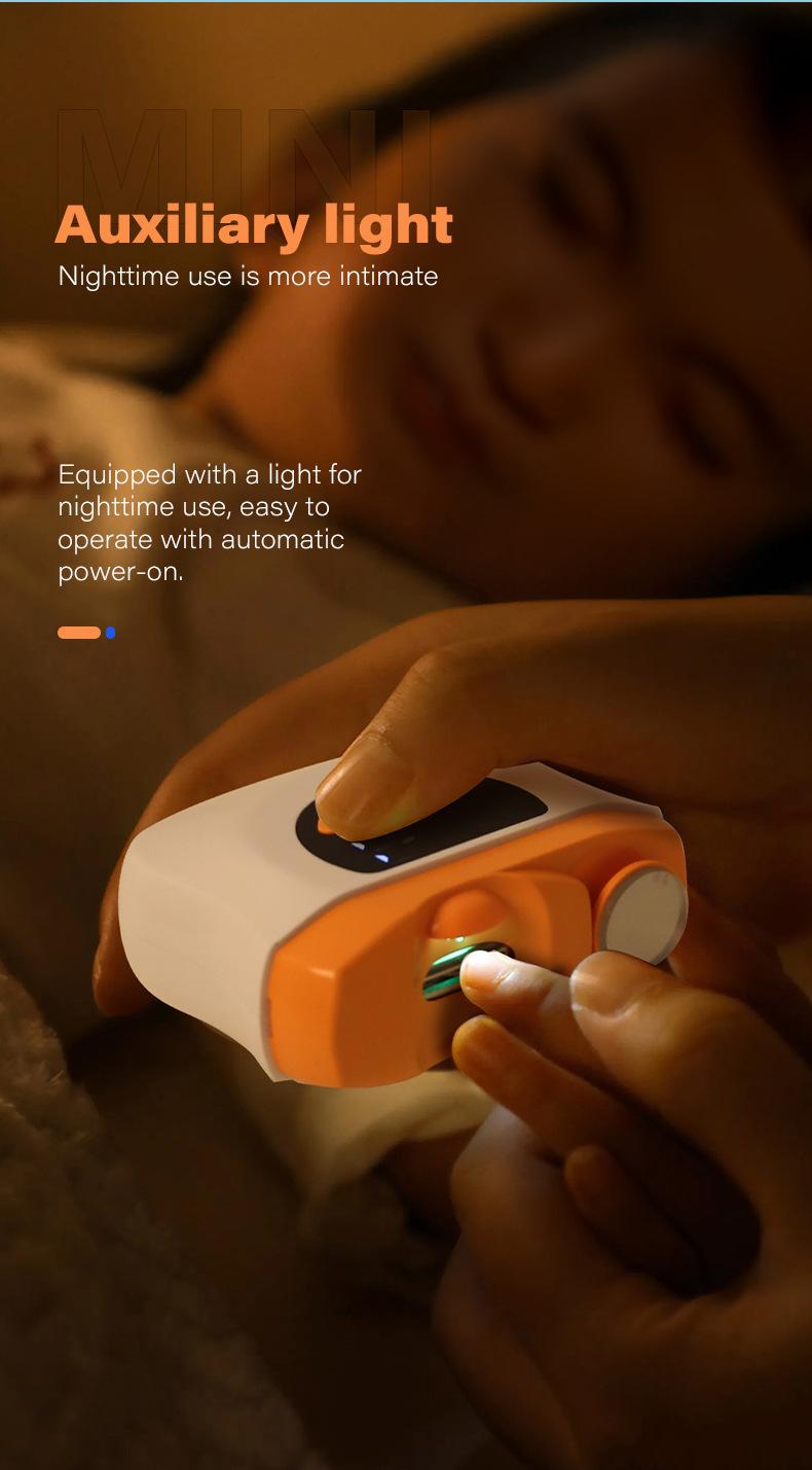 Electric Nail Clippers Nail Piercing Device Cutting And Grinding Integrated LED Lighting Lamp