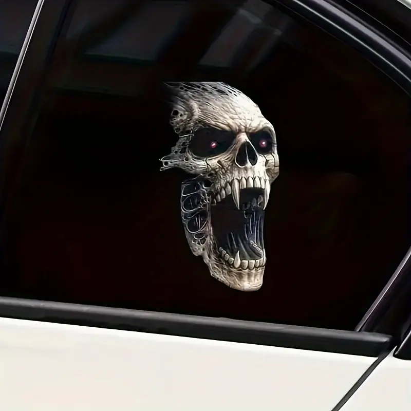 Waterproof Skull Head Sticker for Car, Outdoor Scratch Resistant, Easy Stick Material, Universal Decoration for Cars, Motorcycles, Laptops