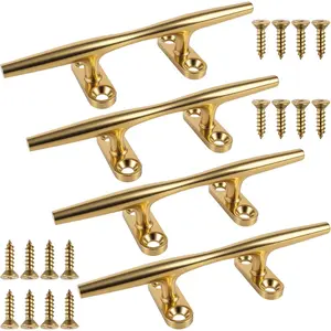 4/5/6 inch 316 Stainless Steel Open Base Dock Cleats with Fasteners, Marine Rope Cleats for Boat Deck Nautical Decor, 1/2/4/6/8 Pack Optional