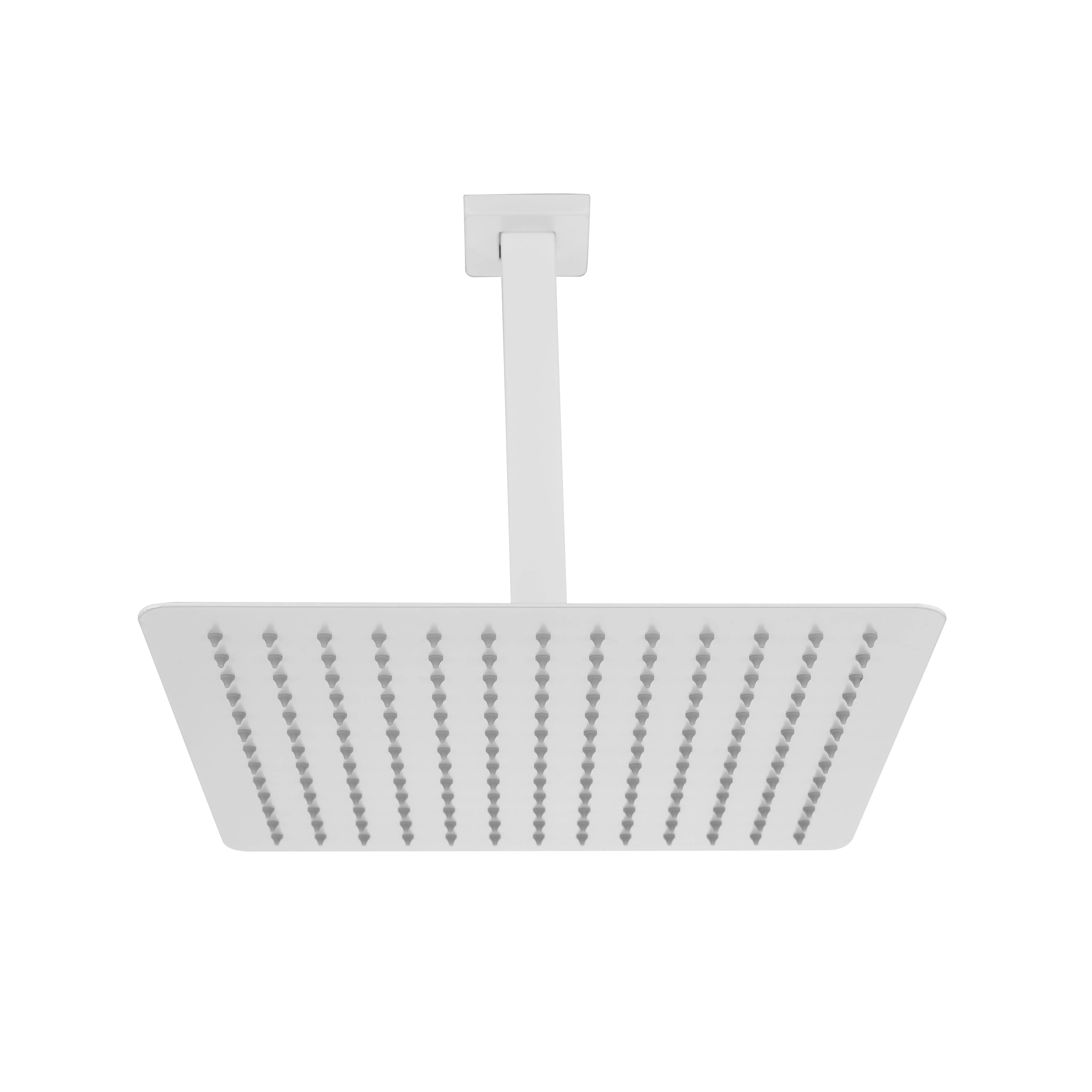 Nokaa High Pressure Rain Shower Head, Ultra-Thin 304 Stainless Steel Waterfall Showerhead with Self-Cleaning Nozzles, Full Body Coverage, White Finish, Modern Bathroom Fixture