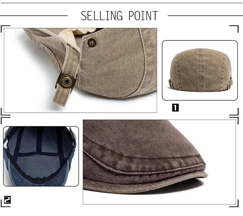 Hot sale Vintage Painter Beret Unisex Fashion Flat Visor Cap Casual Autumn Retro Cotton Solid Newsboy Hat Summer Adjustable