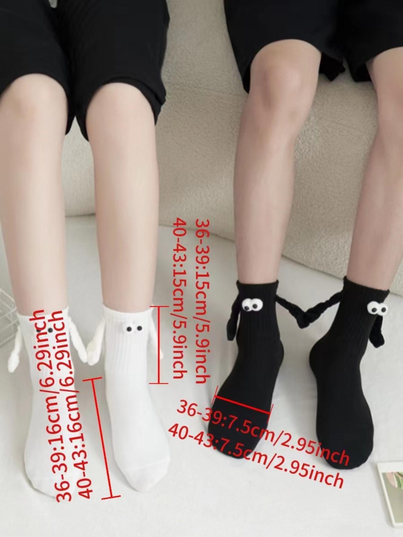 Women's Embroidery Hand Decor Crew Socks, Creative Socks with Magnetic Hand Design, Women's Socks for Daily Wear, Cheap Stocking Gifts Valentine's Day, gift