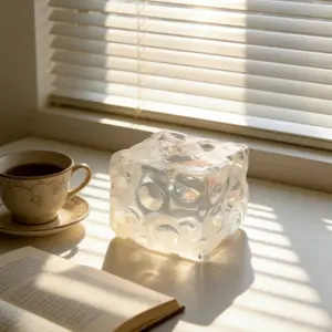 Glacier Jumbo Clear Cheese Squishy Toy, Perfect for Office, Study, Gifts, Birthdays, Holidays, Stress Relief, Fun for All Ages