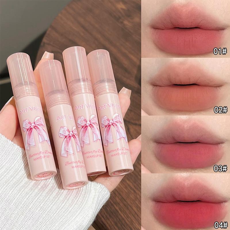 Lip Makeup Set, 6 Counts/set Long Lasting Matte Lipstick & Lip Gloss & Necklace, Birthday Gift for Women & Girls, Cosmetic