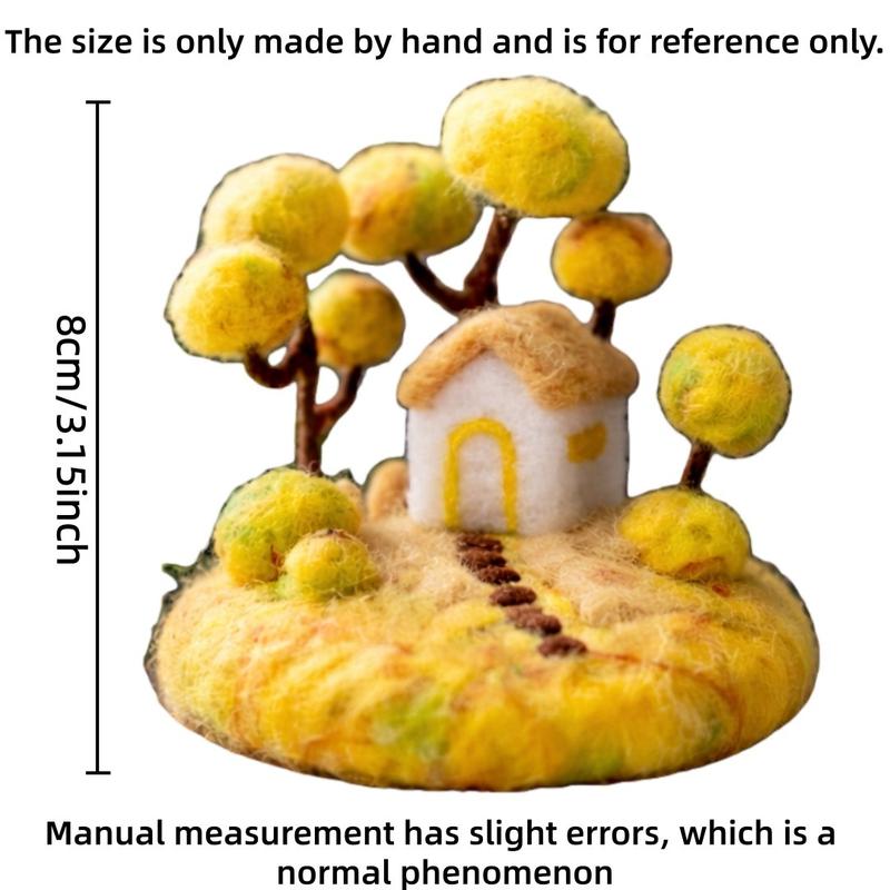 1Set Needle Felting Kit, Felting kits for Beginners adult with Step-by-Step Tutorials, Four Seasons House Scene DIY Felting Kit, Cute Funny Home Decorative Ornaments, Birthday Valentine's Day and Christmas Novelty Gifts