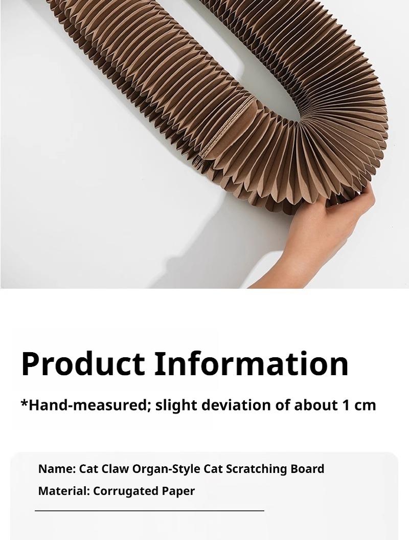 Foldable Magic Accordion Cat Scratcher with Bell, Corrugated Paper Wear-Resistant Cat Grinding Claw Nest, Interactive Self-Play Cat Toy for Boredom Relief