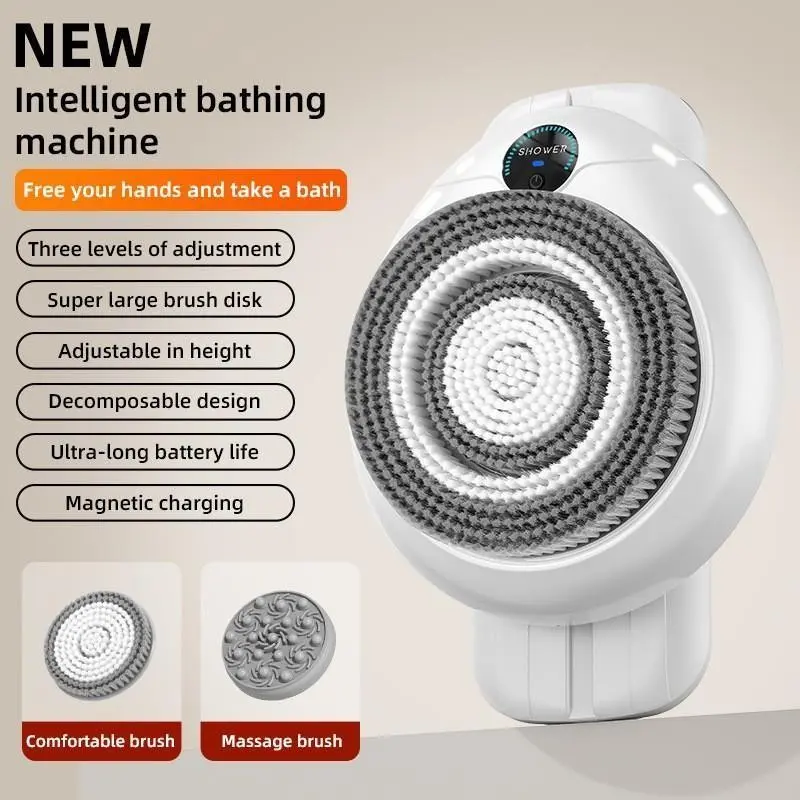 Wall-Mounted Smart Shower Machine, Portable Bath Brush, Exfoliating Back Scrubber, Intelligent Bathing Device, Easy-To-Use Shower Tool