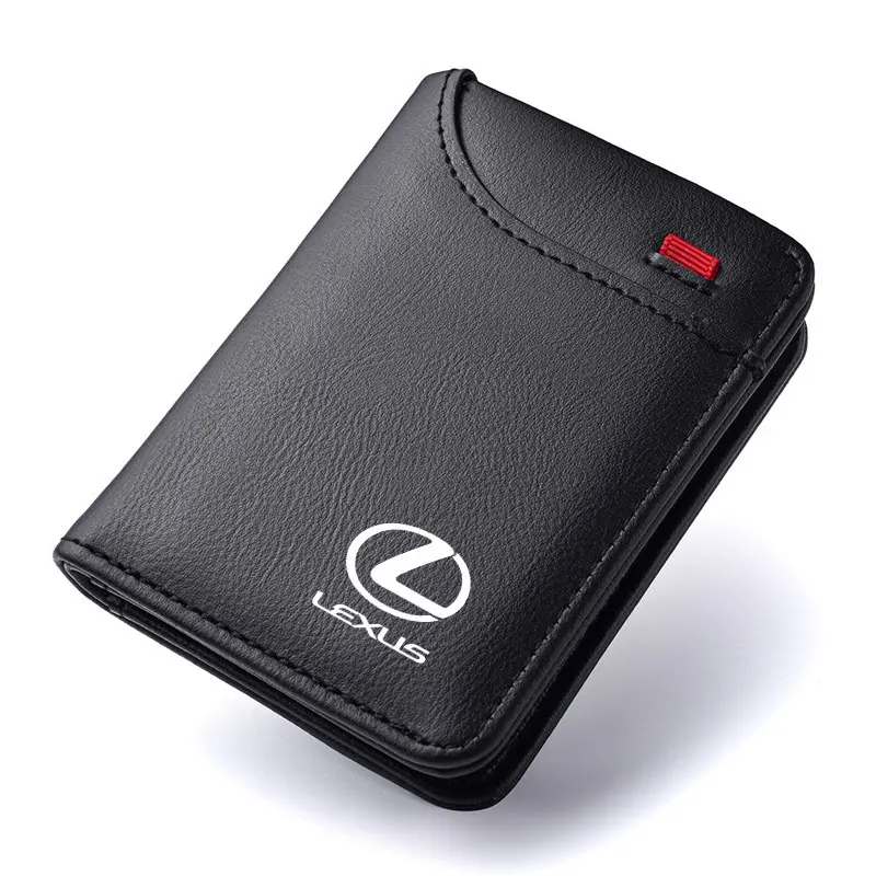 Car Emblems Soft Wallet Leather Mini Credit Card Purse Portable Small Wallet Card Slot Wallet For Lexus RX330 IS250 Ct200h ES300h RX350 IS300h NX300h RX400h RX450h UX250h Accessories