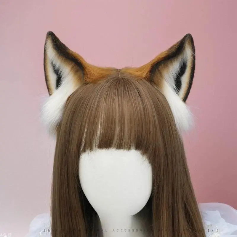 Simulation animal ear hair accessories cosplay comic show props jewelry headgear cute plush headband fox  headband