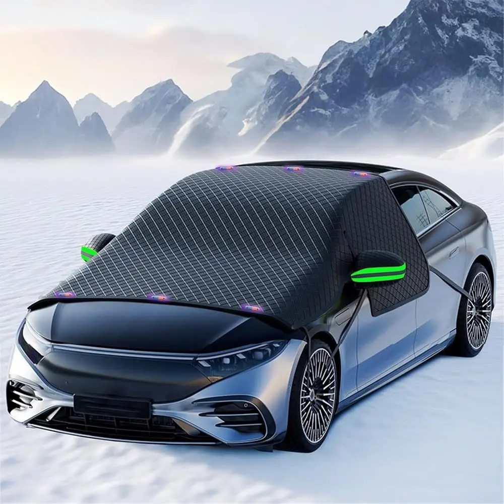 Windshield Snow Cover,  Windshield Cover for Ice and Snow, Automotive Large  Windshield Frost Cover with Side Window and Mirror Protector in Winter, Suitable for  ,Sedan,SUV