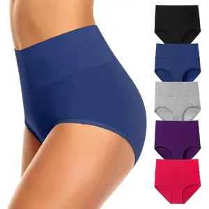 Women Tummy Control Cotton Panties Postpartum Ladies Briefs Multipack