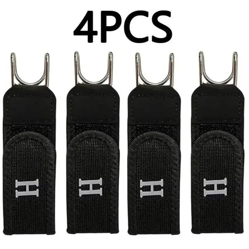 Four-Piece Metal Hook Elastic Waistband, Adjustable Invisible Belt, No Buckle No Hole, Ideal for Outdoor Work, Travel, Parties, Great Gift