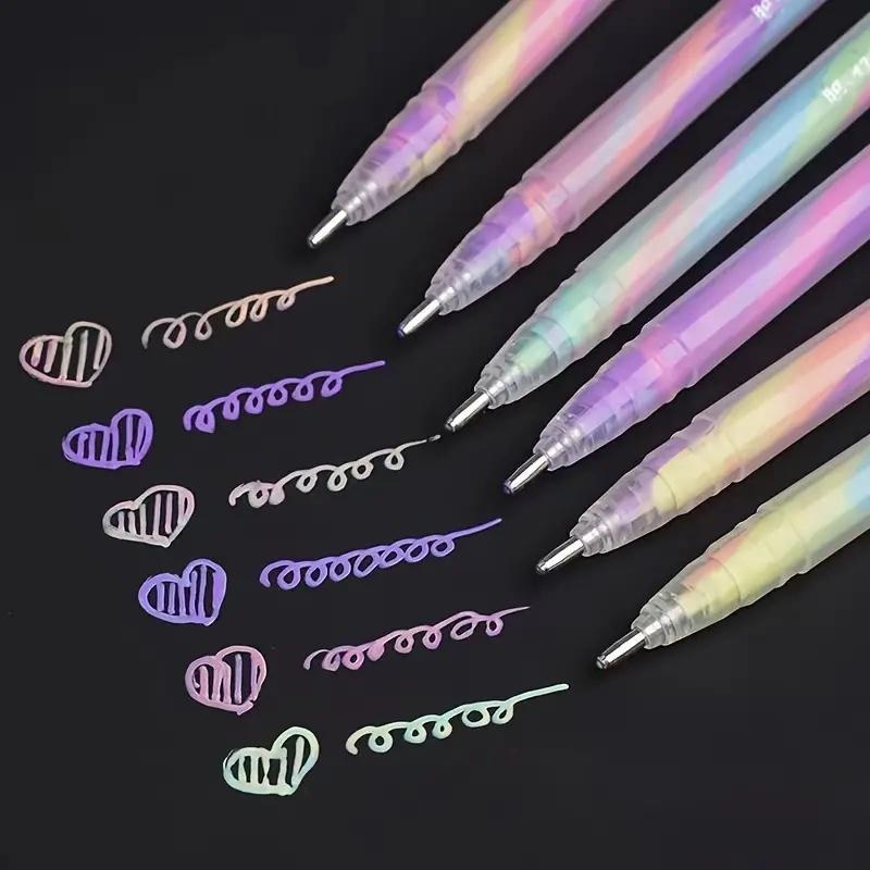 Colorful Glitter Pen, 6/18 Counts Spiral Writing Pen, DIY Decorative Pen for Scrapbooking, Journaling, Drawing, Writing for New year gift