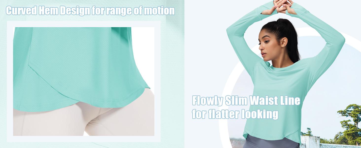 Running Interlocking Women's Workout Tops Long Sleeve Running Hiking Athletic Gym Shirts ...
