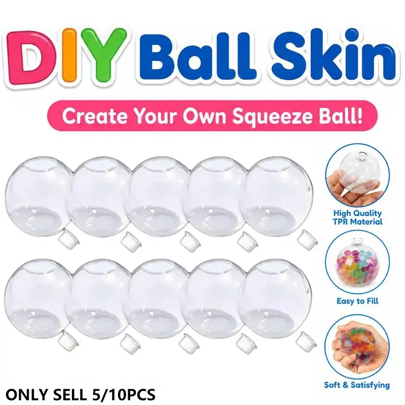 TPR Hollow Ball Shell with Lid, DIY Handmade Squeezing Toy, Squeeze Squishies, Perfect for Creative Crafts and Fun Activities