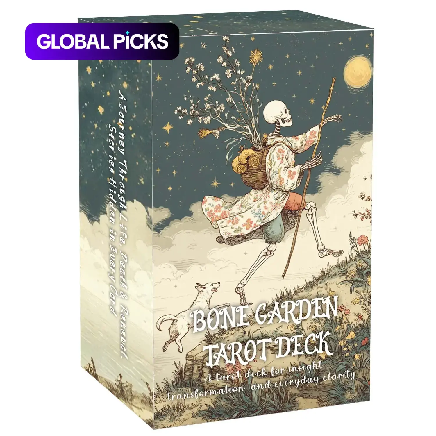 【Black Friday】Bone Garden Tarot Deck, 78 Tarot Cards (13 x 8 cm) with Vintage Botanical Beauty, Quiet Storytelling Themes, Includes Paper Manual, Tarot Card Game Set, Card Games For Teens, Vintage Style #GLOBAL PICKS