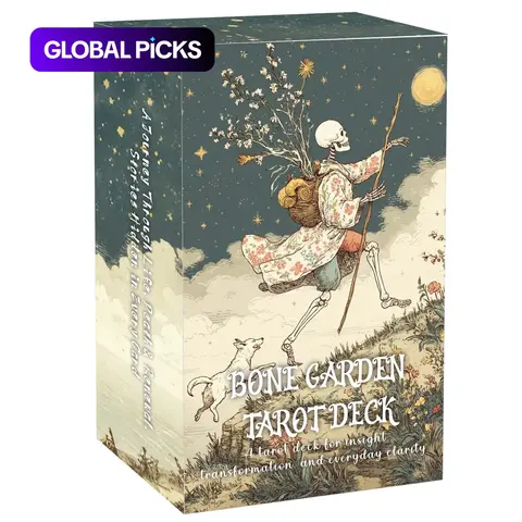 Bone Garden Tarot Deck, 78 Tarot Cards (13 x 8 cm) with Vintage Botanical Beauty, Quiet Storytelling Themes, Includes Paper Manual, Tarot Card Game Set, Card Games For Teens, Vintage Style #GLOBAL PICKS