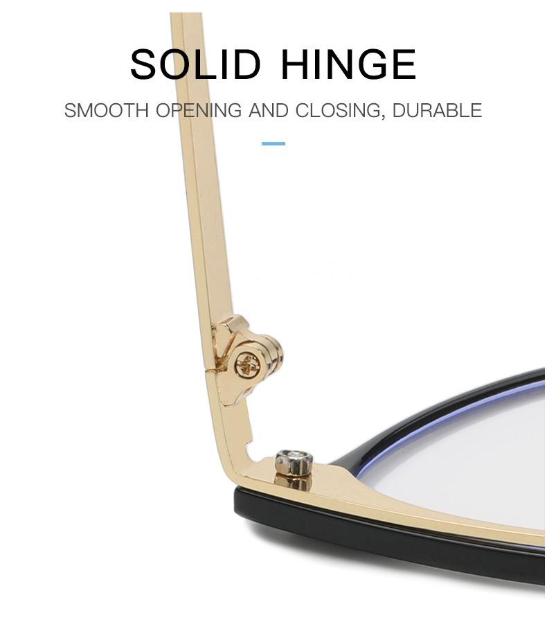 Color-changing anti-blue light glasses, fashionable cat-eye glasses frame, trendy metal eyeglass frame