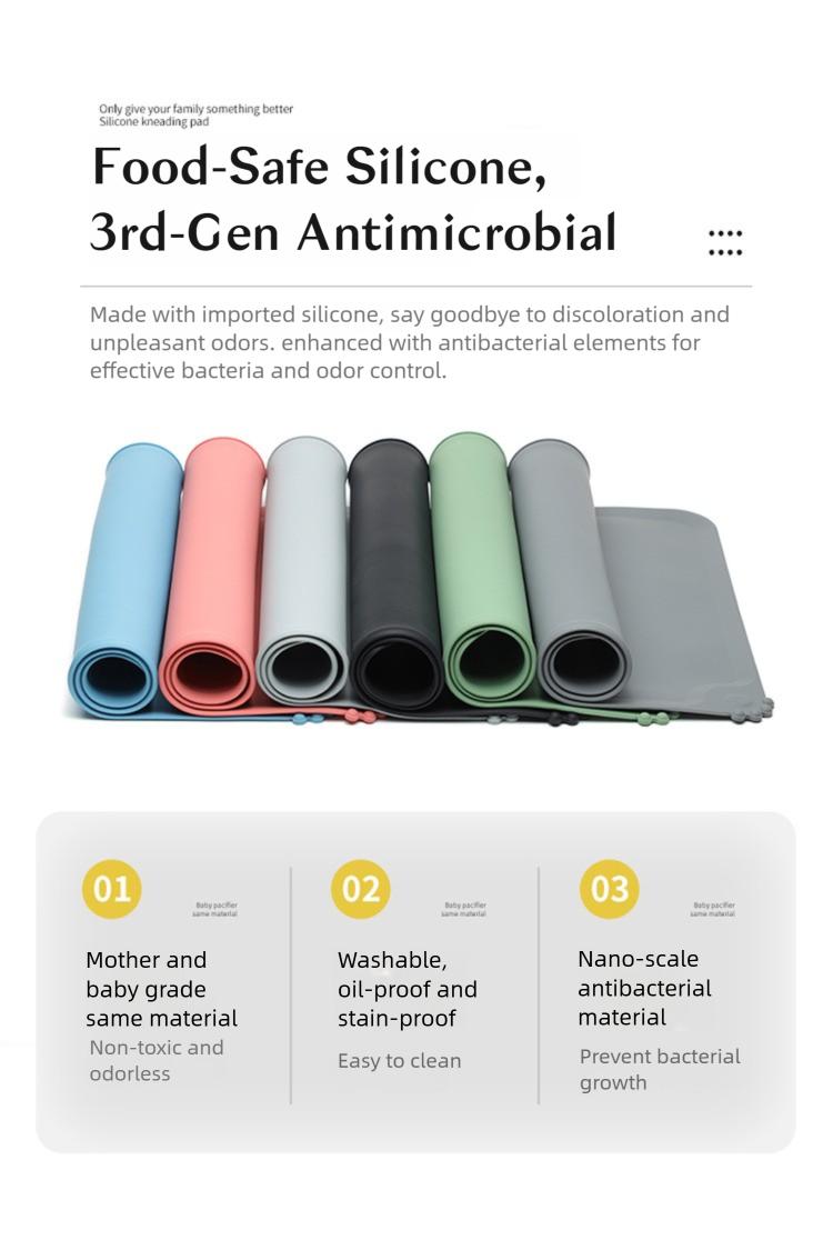 Stop Messy Floors!48cm Silicone Mat for Dog Bowls, Raised Edge, Anti-Spill, Dishwasher Safe, Non-Slip