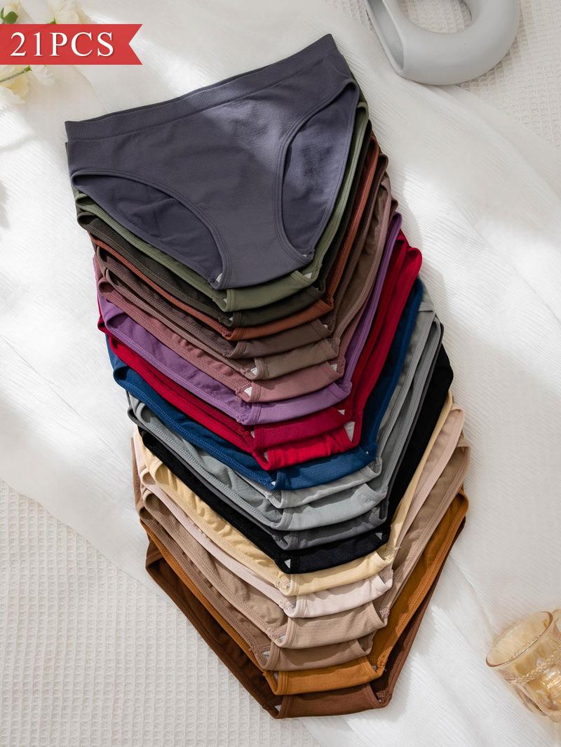 Women's Solid Color Brief, Soft Comfy Breathable Panty for Daily Wear, Underwear for All Seasons, Breathable Knicker