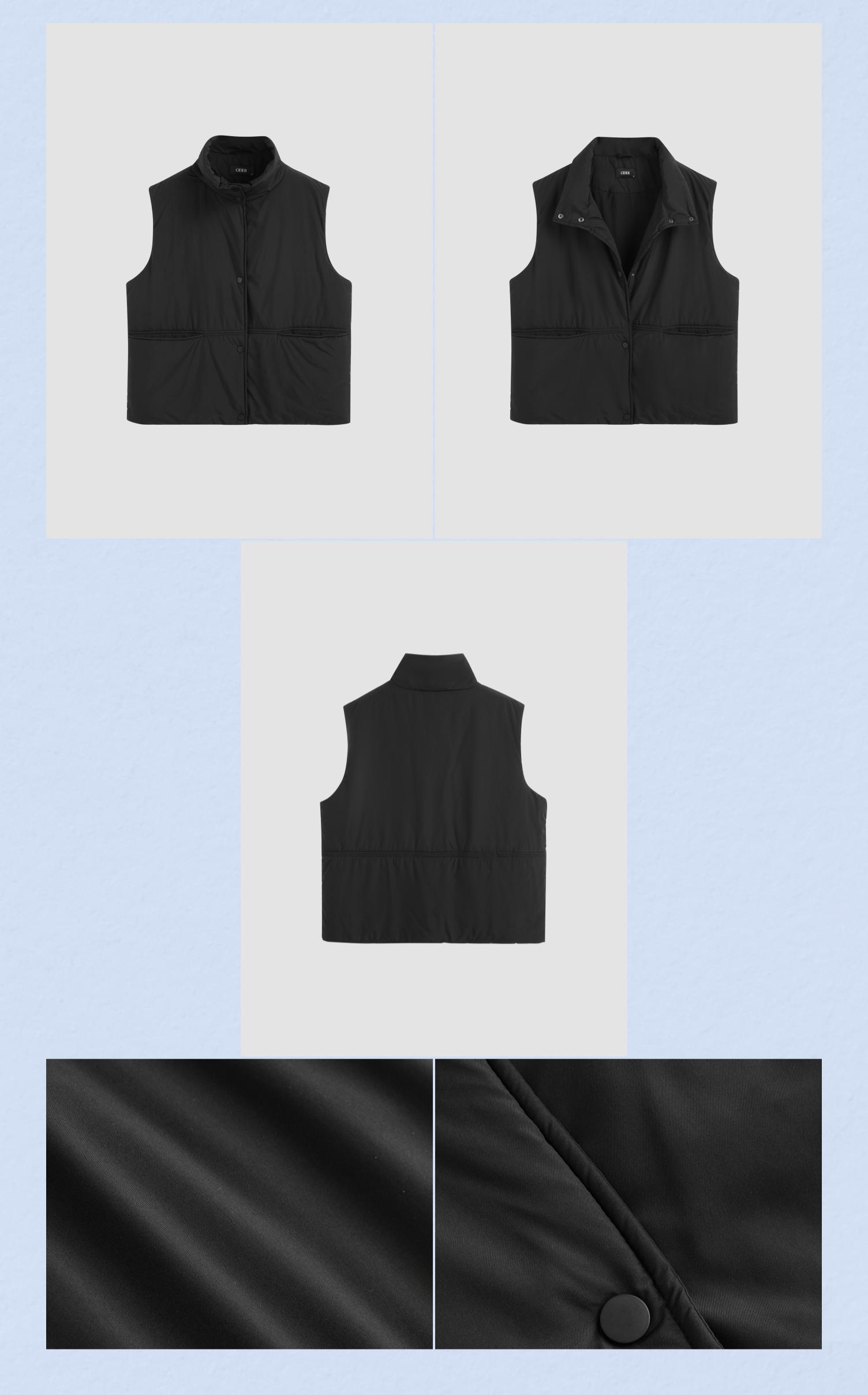 Cider [size 4-10] Collar Solid Pocket Puffer Vest