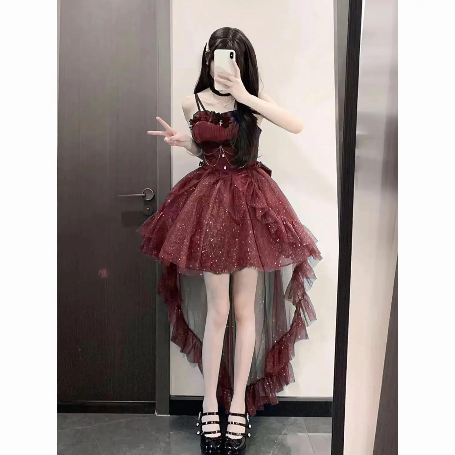 French Style Sweet Halter Dresses for Women Evening Retro Princess Vestidos Mujer Summer Lolita Kawaii Elegant Party Dress