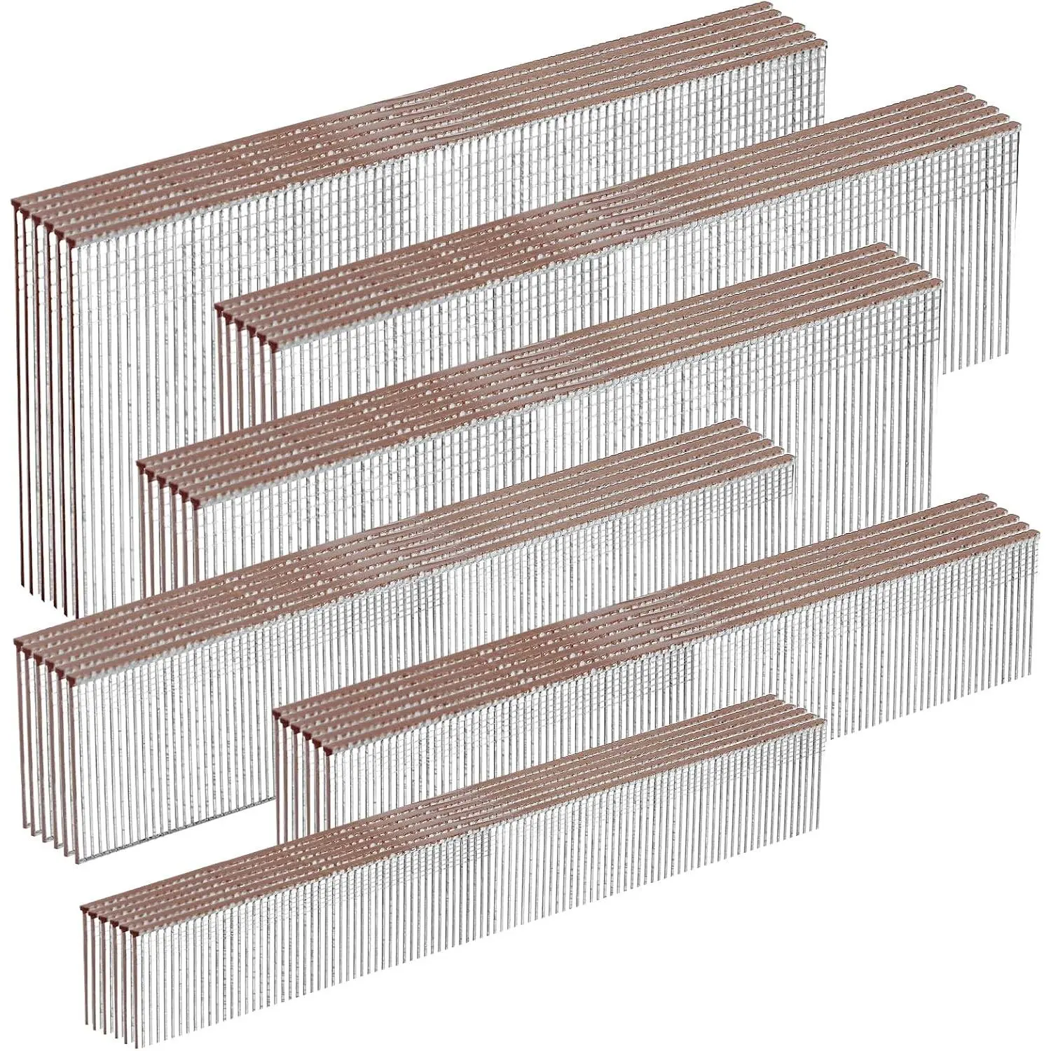 18 Gauge Galvanized Brad Nails Brown T- 6 Sizes 1600-Pack (5/8"+3/4"+1"+1-1/4"+1-1/2"+2"),  Size Project Pack, for Pneumatic, Electric 18GA Brad Nailer