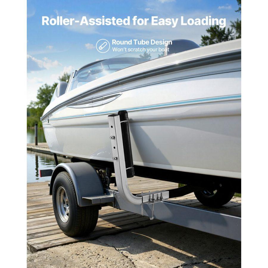 VEVOR Boat Trailer Guides, 18.5 in/20.5 in Height Adjustable Trailers Guide, 2PCS Thickened High-Duty Steel Trailer Guide-Ons with Smooth Roller Guidance, for V-Hull Boats, Small to Mid-Size Boats