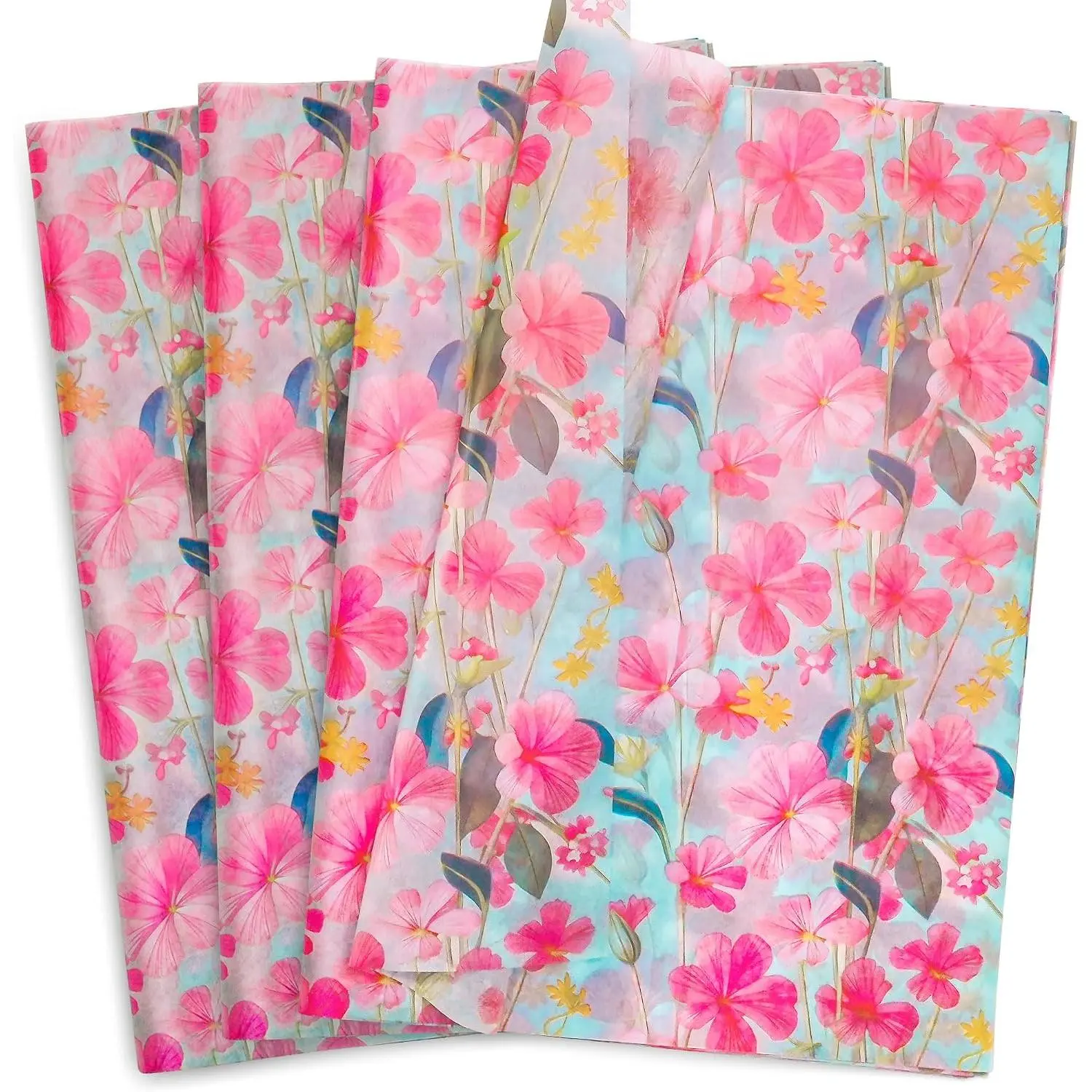 60 Sheets Floral Tissue Paper Bulk, 14 x 20 inch, Colorful Floral Printed Tissue Paper for  Bags,  Decoration, Wedding, Birthday, Holiday Party ()