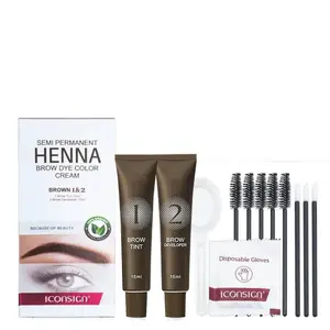ICONSIGN Eyebrow Tint Cream Set Korean Skincare Natural Glow Long-lasting Waterproof Eyebrow Dye for Natural Wild Brows