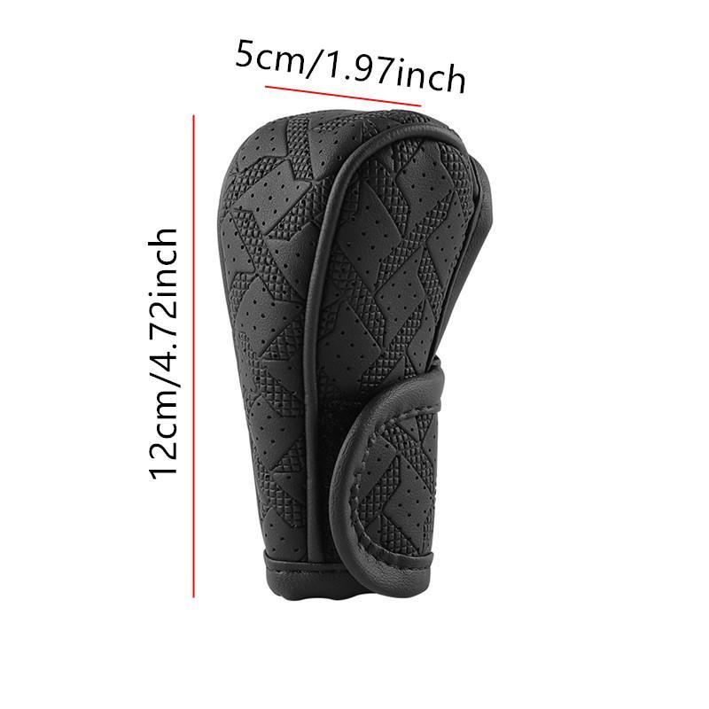 Car Gear Shift Knob Cover, Automatic Shift Knob, PU Leather Hand Brake Anti-slip Protective Case, Auto Interior Accessories Decorations