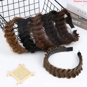 2026 Textured Wide Messy Braided Headband, Sandy Gold, High Elasticity, Unisex Styling Hair Accessory for Female - Headbands for Women