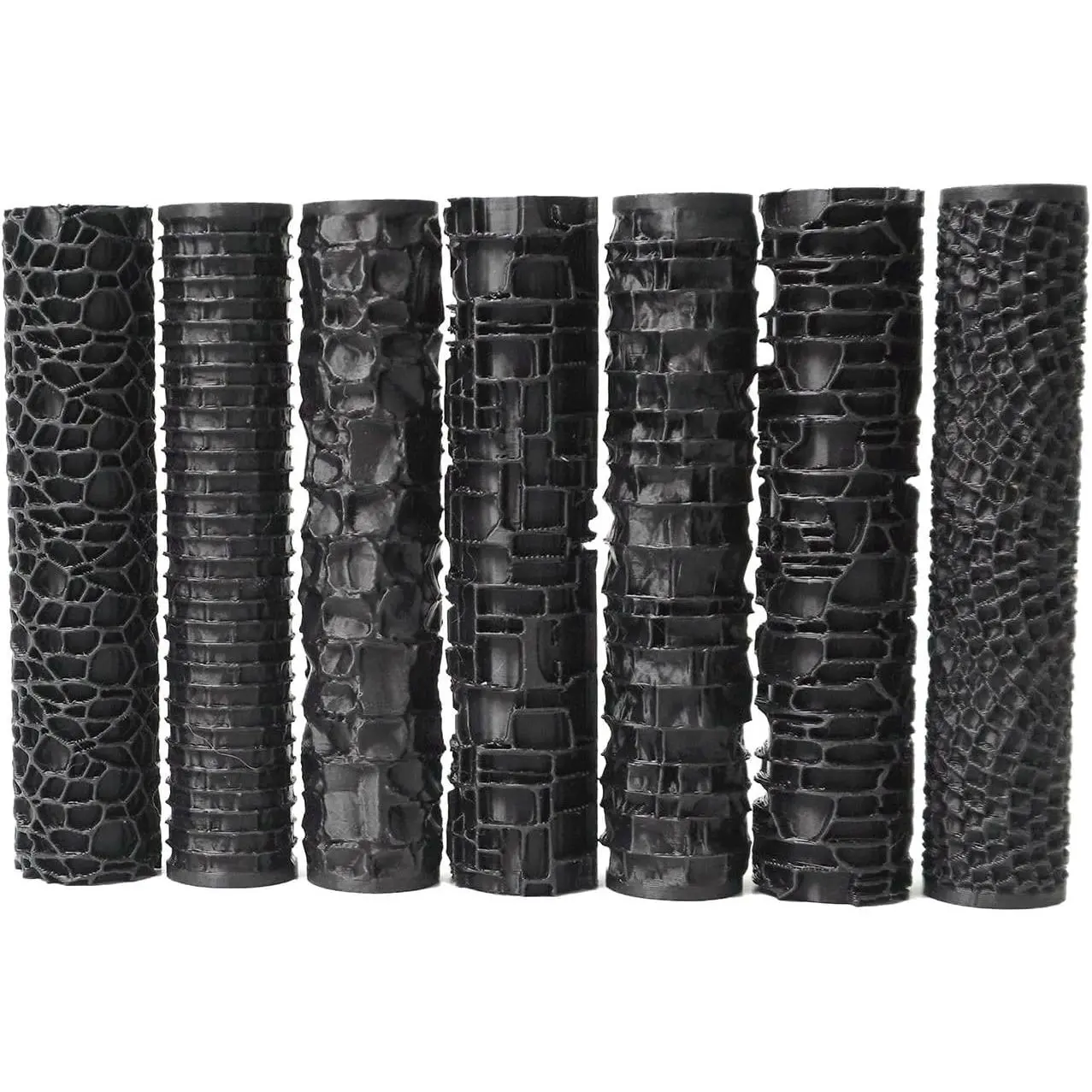 Texture Roller Set 7-Pattern 3D-Printed Miniature Terrain Rollers for Clay & Modeling Ideal for D&D Tabletop Polymer Clay Crafts (Interesting 7 Patterns)