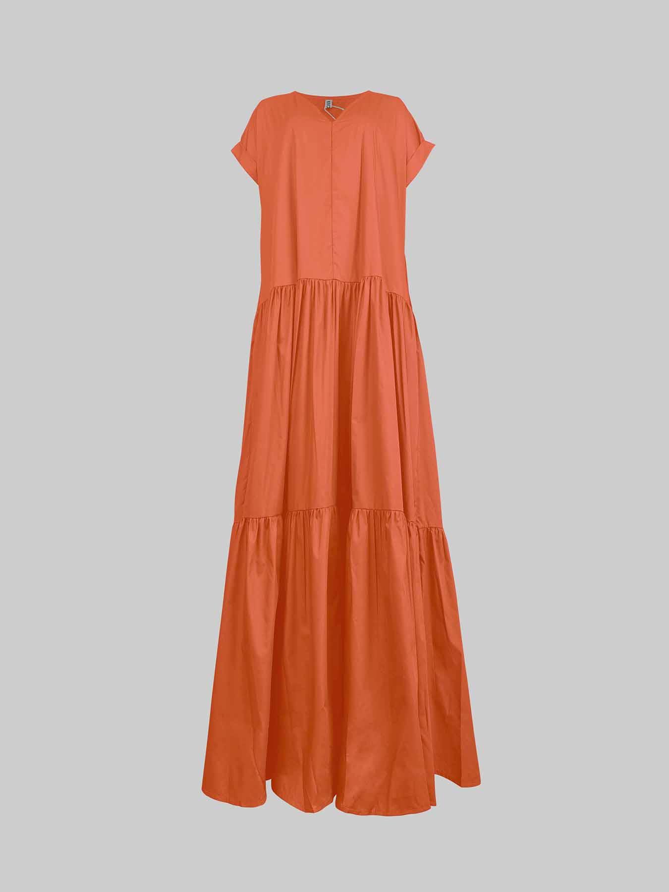 Women's Plain Pocket V Neck Dress, Elegant Casual Short Sleeve Long Dress for Summer, Ladies Clothes for Daily Wear Womenswear