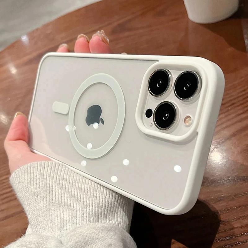 New Acrylic Magnetic Clear Case For iPhone 16 15 14 13 12 11 Pro Max 16 Plus Magsafe Wireless Charge Girls Pink Hard Back Cover