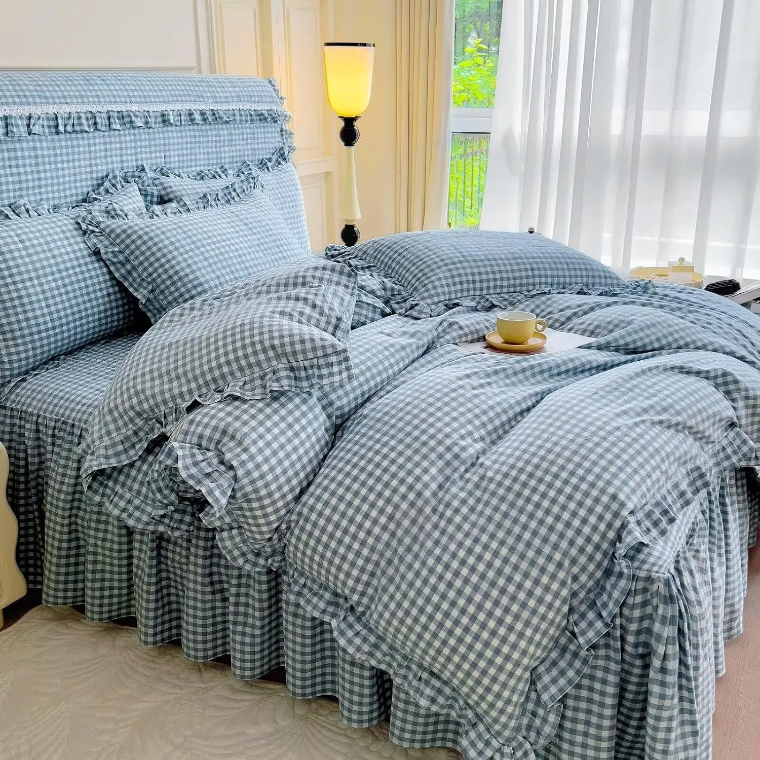 05 - Ruffle # Blue Gingham