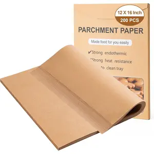 200Pcs 12x16 Inches Non-Stick Precut Unbleached Parchment Paper Sheets For Baking, Fryer, Cooking, Oven, Perfect for Bread, Cakes, Barbecue