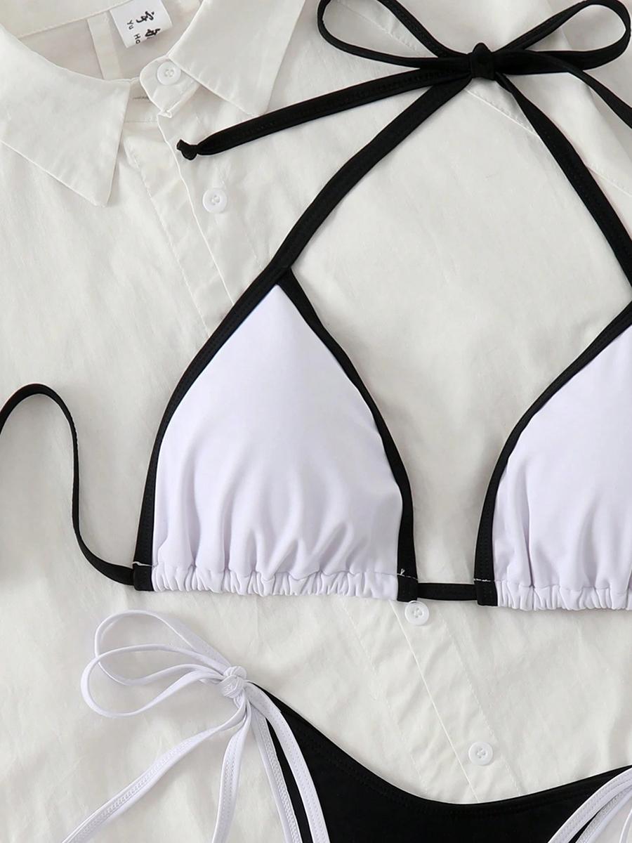 Contrast Color Separates Micro Bikini 2026 Women's Swimsuit Female Swimwear Mini Thong Bikinis Set Two-piece Bathing Suit