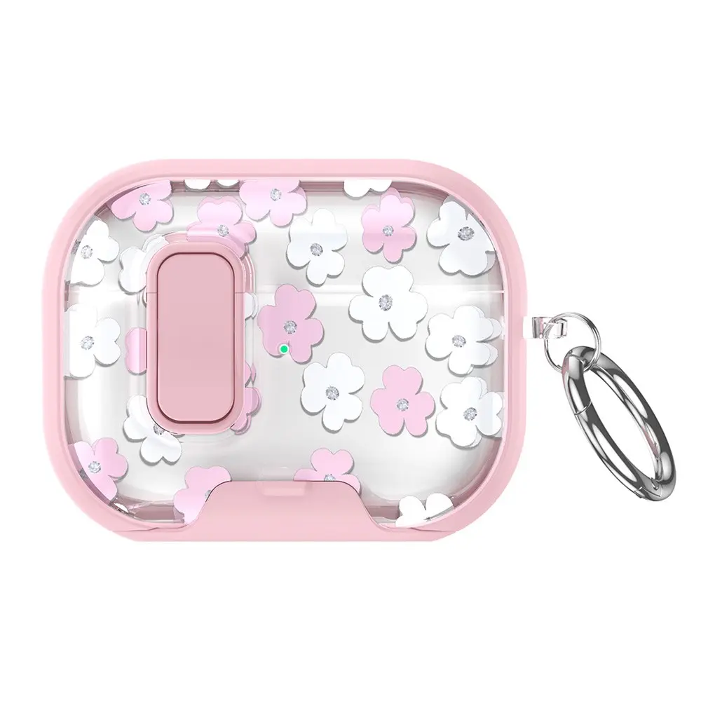 1 Pack Earbud Case Compatible with AirPods 4, Shockproof Cover for 4st Gen with 2-in-1 Phone Stand,Safety Lock Catch,Wireless Charging Keychain,Cute Earphone Shell Painted Gift for Girls Women