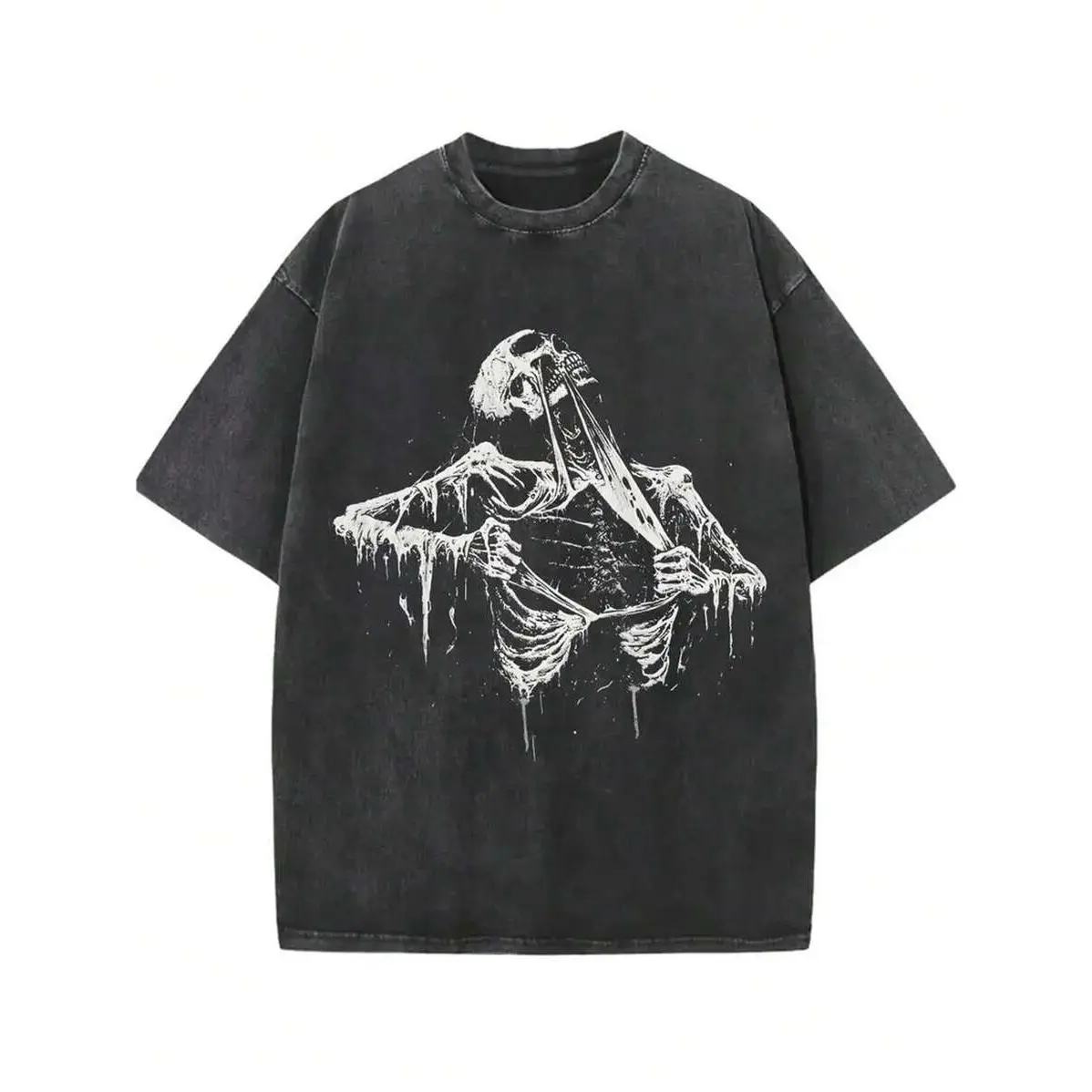1 Pcs 230gsm New Design Printed Men's T Shirt, Versatile Round Neckline Short Sleeve T Shirt For Men - Soft & Comfortable Washed Cotton Men's Tee For All Seasons Wardrobe