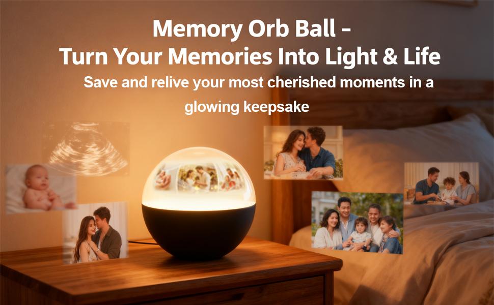 Memory Orb Ball, Core Memory Orb Custom Video Sphere - Hang All Your Memories, Memory Lamp Orb Save All of Your Core Memories on This, Customizable Christmas Ornament Decoration (White, APP) Memory Orb Ball, Core Memory Orb Custom Video Sphere - Hang All Your Memories, Memory Lamp Orb Save All of Your Core Memories on This, Customizable Christmas Ornament Decoration (White, APP)