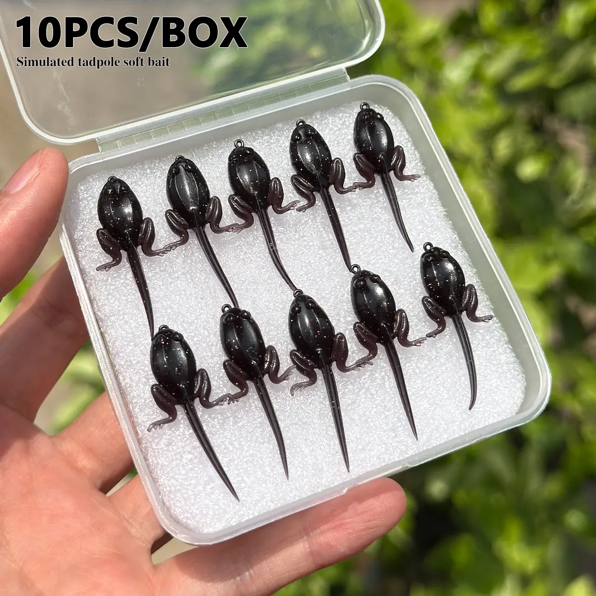 Boxed tadpole/fly Soft Fishing Lure with Hook, Realistic Floating Fish Attractant, Dark Tpe Material, Suitable for Freshwater and Saltwater Fishing
