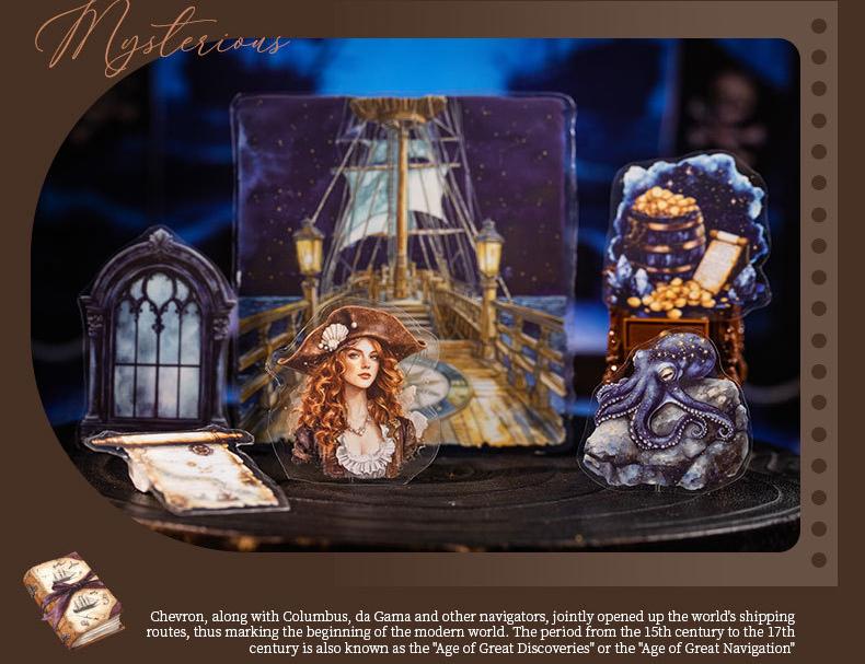 4 designs, 1 pack 20 vintage stickers with detective, ball, cowboy, nautical themes, minimalist style, PET waterproof material, self adhesive DIY planner decoration scrapbook sticker pack