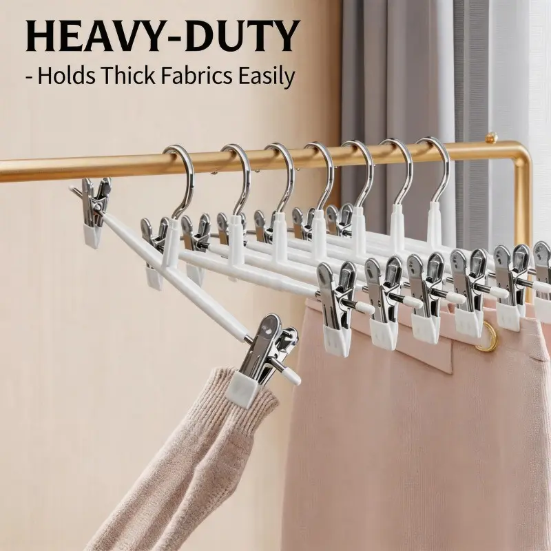 Space-Saving Thin Hanger for Wardrobe, Non-Slip Clip for Pants and Skirts, Durable Hanging Rack, Perfect for Organizing Clothes