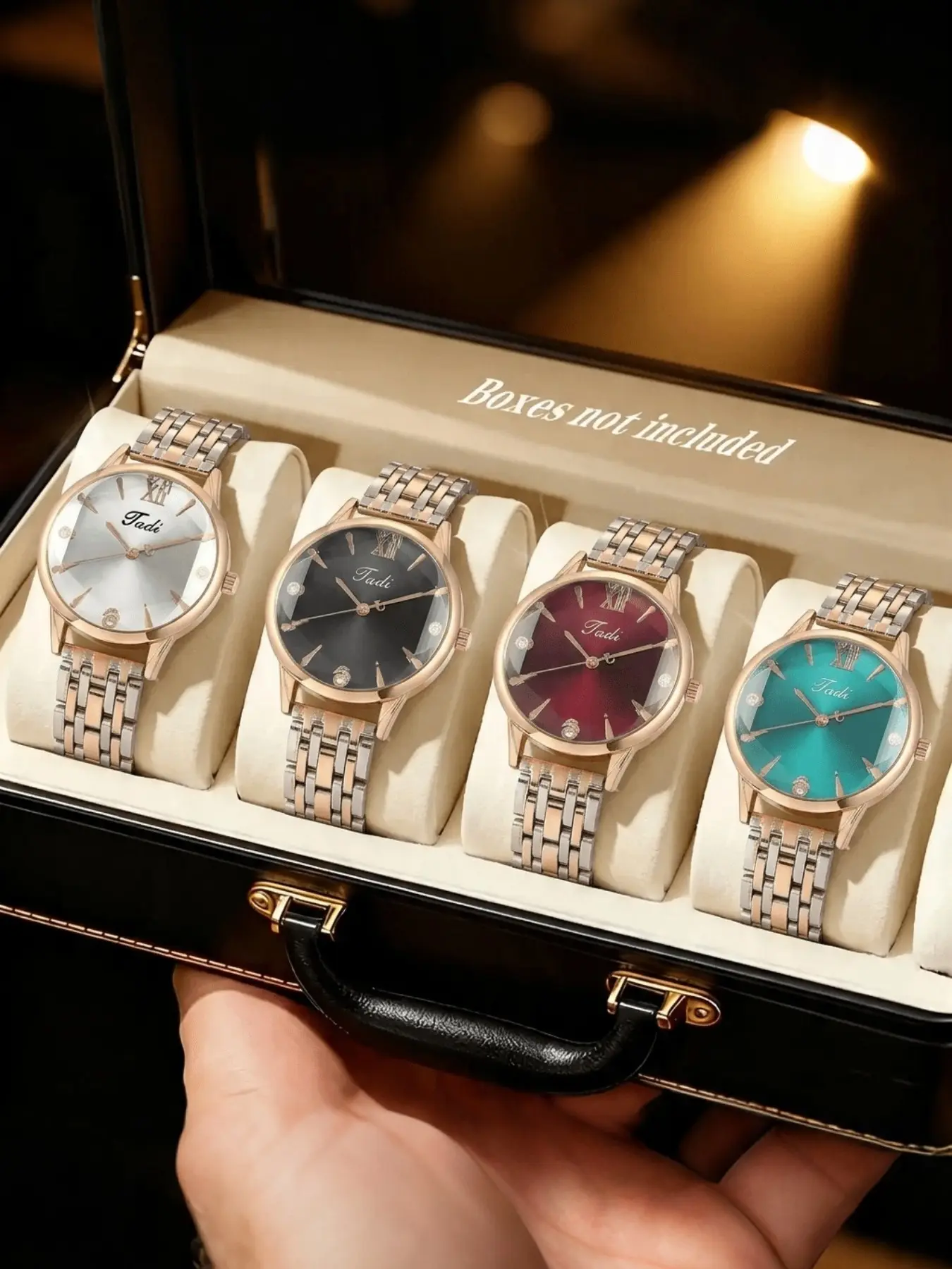 4pcs Women's Luxury Zinc Alloy Watch Band Set, Analog Quartz Watch, Casual Style, Perfect Gift for Mother's Day, Birthday, Anniversary