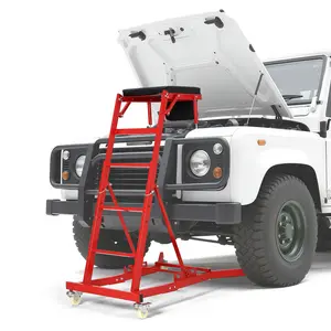Top Automotive Creeper, 400LBS Capacity Adjustable Car Creeper (49.2"-68.9") with Locking Wheels & Tool Pouch, High Top Mechanic Creeper for Trucks, Garage Repair