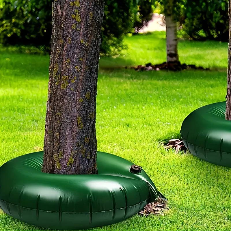 Set of 3 Tree Watering Bags (10-Gallon) with Slow-Release PVC Drip System, Watering Tool, 35.4-Inch Self-Watering Ring, Battery-Free, Easy to Install, Suitable for Gardens and Outdoor Use, Includes Tree Watering Funnel, Durable Plastic Construction