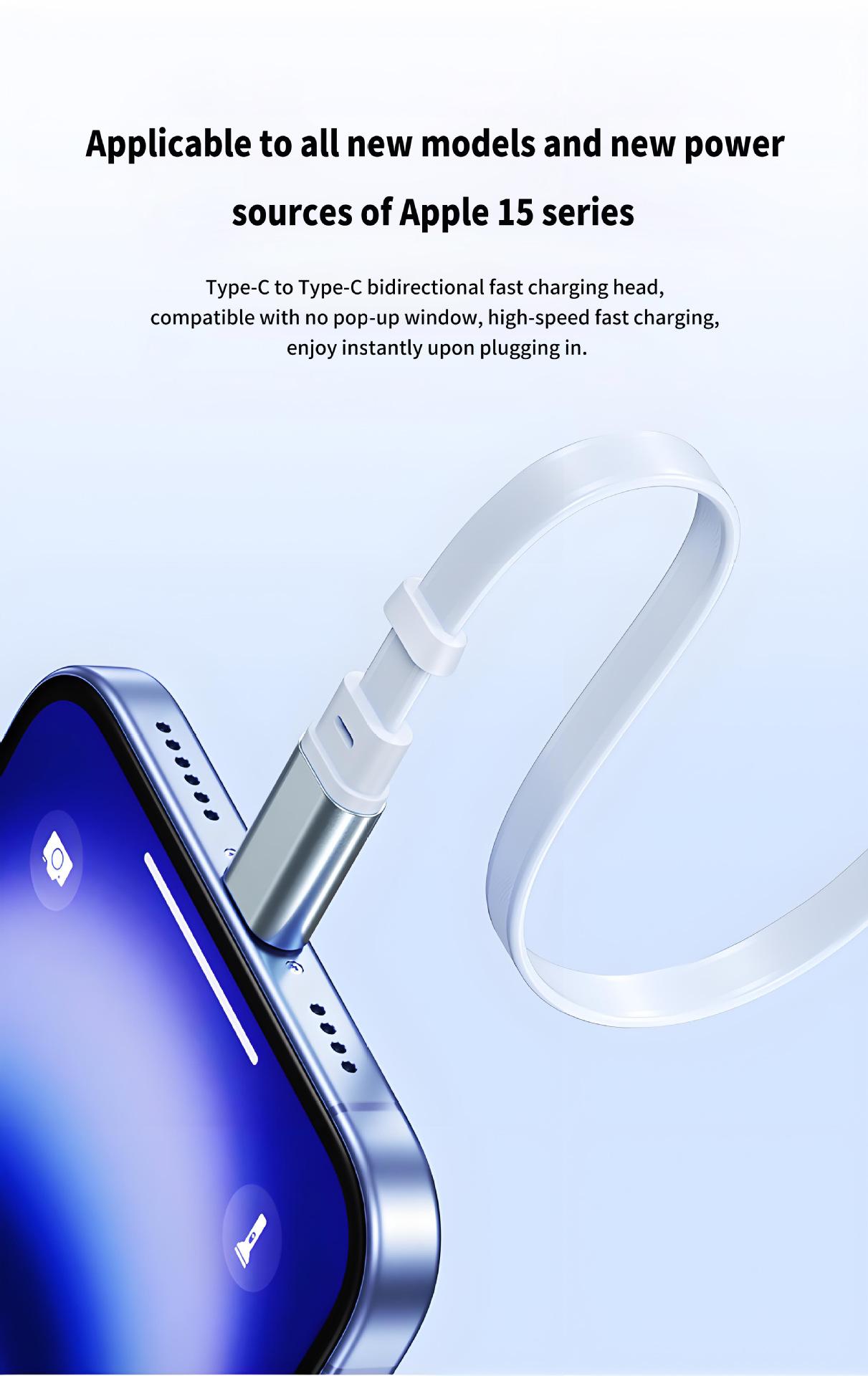 240w Retractable Fast Charging Cable USB C to C, Auto Coiling for Travel, Compatible with iPhone, Samsung, Huawei, Phone Tablet Laptop