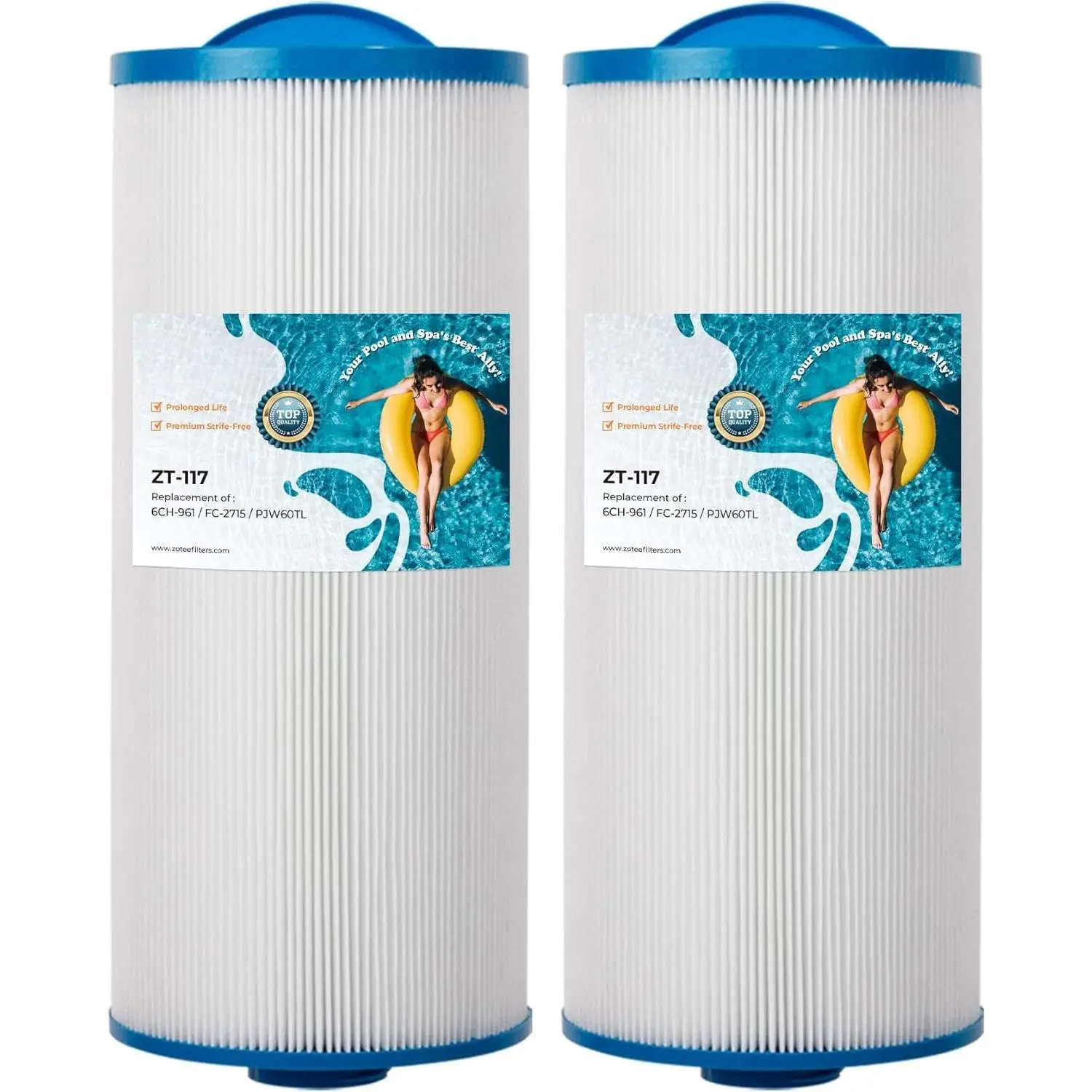 Filter Replaces PAS-1342, Jacuzzi J300, 6541-383, Darlly 60605,PJW60TL, Filbur FC-2715, 6CH-961, PJW60TL-OT-F2S, Hot Tub Filter, 2 Pack