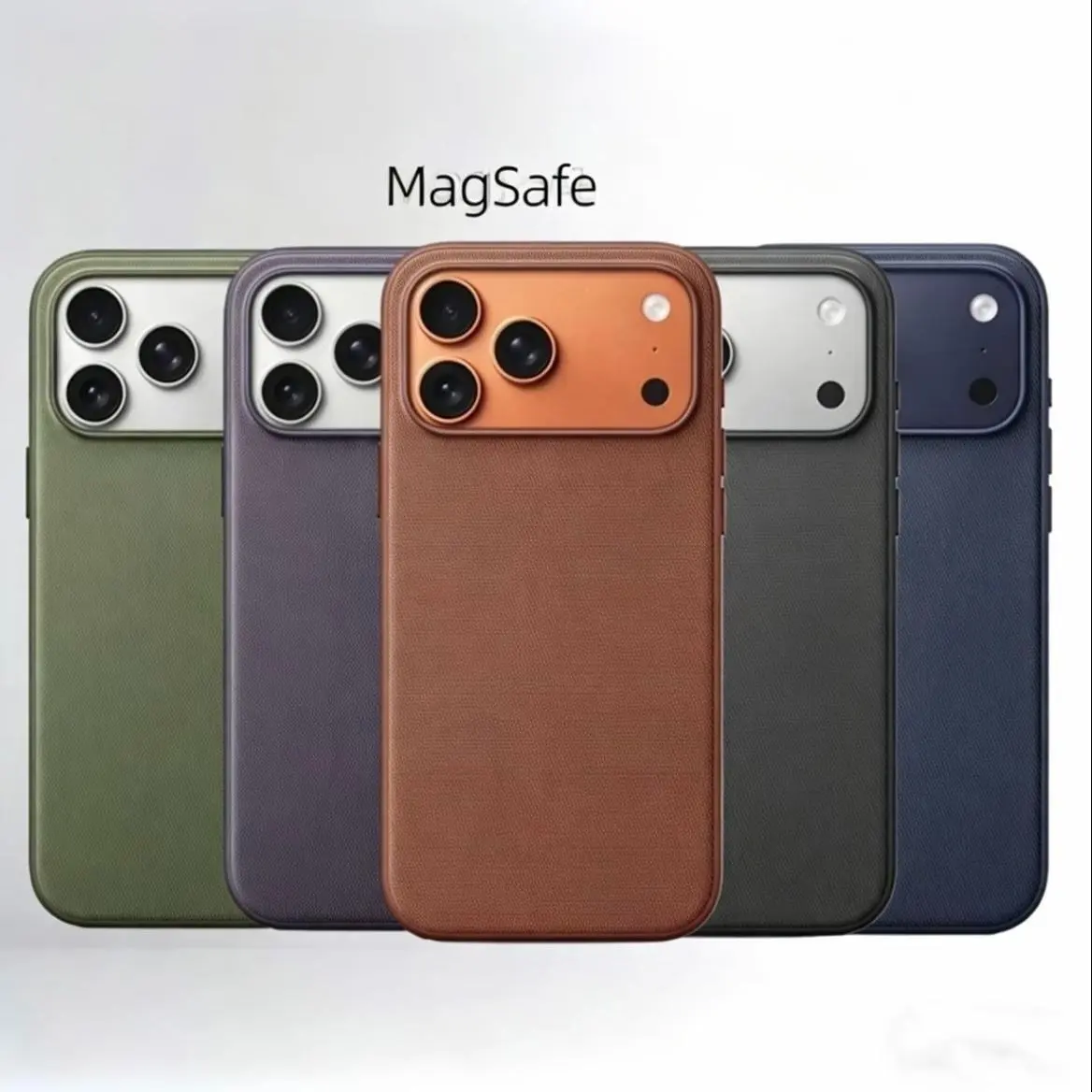 Woven Fabric MagSafe Compatible Phone Case, Raised Camera Bezel Shockproof Protective Cover, Anti-Slip Textured Phone Case for iPhone 13/14/15/16 Pro, Pro Max & iPhone 17 Air